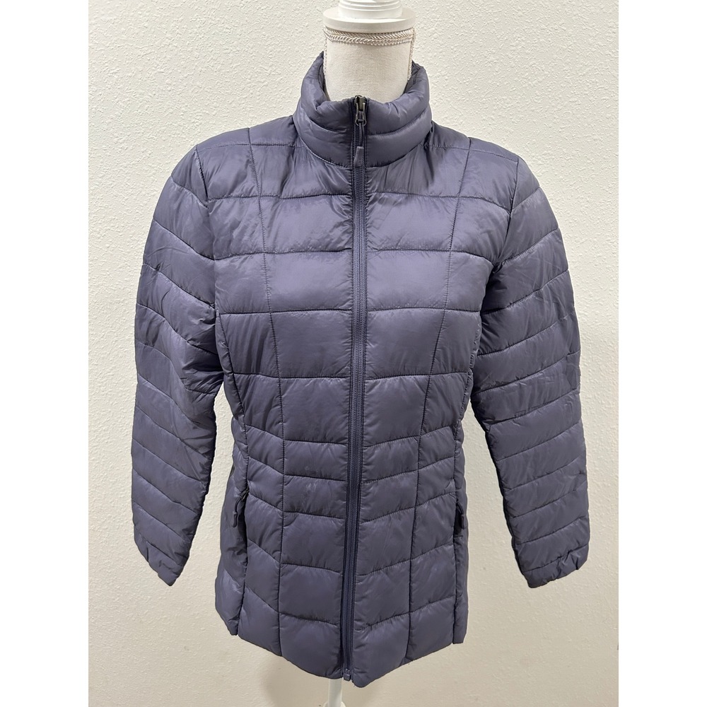 32 Degrees Heat Womens Quilted Puffer Jacket Silver Size Small